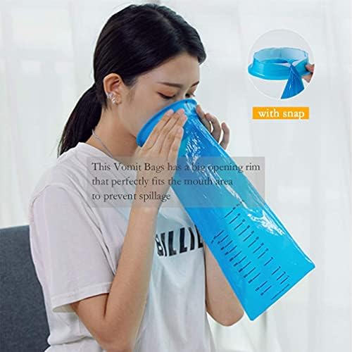 Vomit Bags Disposable Barf Bags 10Pack,1000ml Blue High Density Emesis Bags with Snap,Perfect for Morning Sickness,Kids,Pregnant Woman ,Car Motion SicknessAirsick.etc