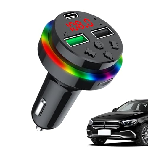 Transmisor de automóviles - Transmisor FM inalámbrico para la transmisión de Audio | MP3 Reproductor para Coche | Transmisor de automóviles FM con conexión fácil para música y Llamadas sin m