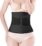 Postpartum Belly Wrap C Section Recovery Belt Belly Band Binder Back Support Waist Shapewear 2019 Upgraded(X-Large) Black
