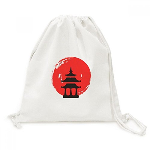 Sac à dos à cordon au motif temple japonais idéal pour vos randonnées et voyages culturels