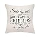 VEEMIZO Dla kobiet urodziny ukończenie szkoły poszewki na poduszki siostra poszewki na poduszki dekoracyjne obok siebie lub miles Apart Friends Are Always Close at Heart kwadratowe poszewki na poduszki 45 cm