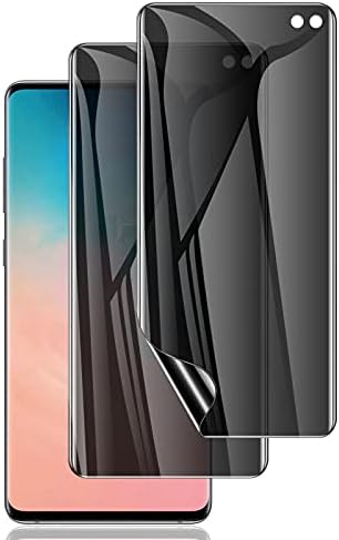 LYWHL [2 Pack] for Samsung Galaxy S10 Plus Privacy Screen Protector, Anti-Spy Flexible Film TPU Screen Protector for Samsung Galaxy S10 Plus / S10+ [Support Fingerprint ID] [Easy Installation Frame]