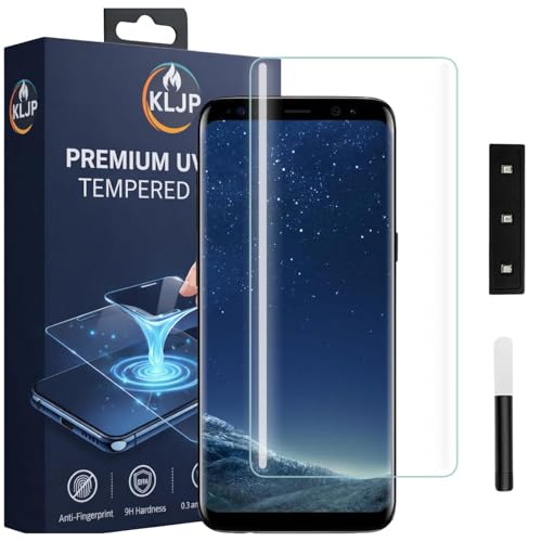 Image of Premium HD+ UV Tempered Glass Screen Protector For Samsung Galaxy S8 / Samsung Galaxy S9 (Pack of 1) Full Adhesive UV Curved Screen Protector Case Friendly HD Clarity with installation kit