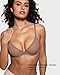 INLYRIC Women's Cosnufy Sheer Balconette Bra Demi Unlined Plunge Mesh See Through Sexy Bras Underwire Brown Purple 36D