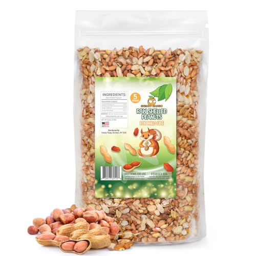 Premium Quality Raw Out of Shell Peanuts - 5 Pounds - Shelled Peanuts for Birds – Wildlife Quality - Food for Squirrels, Deer, Birds, and Other Wildlife Animals – Grown in The USA