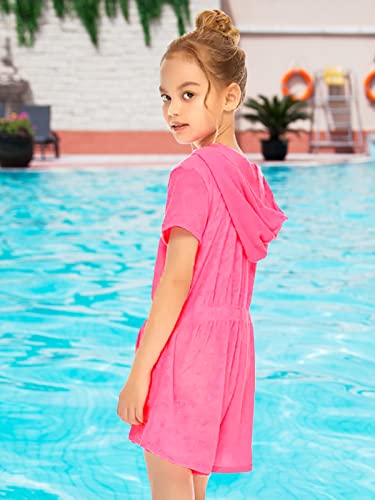 Wytbaby Girls Swim Cover Up Kids Hooded Zip Up Beach Terry Cloth Swimsuits Bathing Suits Cover Ups For Swimwear With Pockets Blue #TOP1