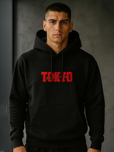 Image of Jump Cuts || Mens || Printed || Hooded Neck || Full Sleeve || Cotton Blend || T-Shirt