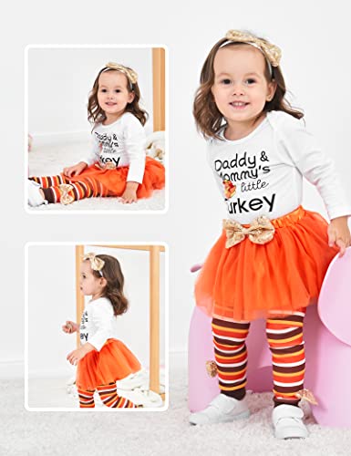 My First Thanksgiving Newborn Baby Girls Clothes Romper Top Bow Tutu Short Skirt With Headband Dress Outfit Set(0-3 Months) #TOP2