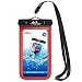 Universal Waterproof Phone Case, MoKo IPX 8 Waterproof Phone Pouch Dry Bag with Armband & Neck Strap for iPhone X/8 Plus/8/7/6S Plus, Samsung, BLU, MOTO - RED