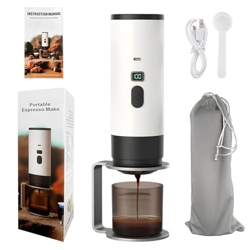 Image of Portable Espresso Maker, 15-Bar Travel Coffee Machine with 7800mAh Battery, Self-Heating, Compatible with Ground Coffee & NS Capsules for Camping /RV /Office /Hiking