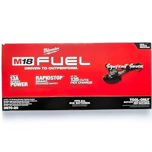 Milwaukee - M18 Fuel 18 Volt Lithium-Ionen bürstenlos schnurlos 4-1/5.1 cm / 15.2 cm Bremsschleifer mit Schaufelschalter (nur Werkzeug) - 3670-20
