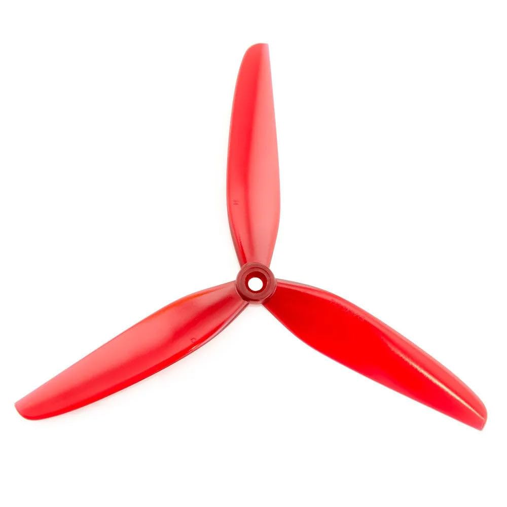 8pcs HQProp 7X3.5X3V1S 7 Inch 3-Blade Propellers Set (4X CW / 4X CCW) Poly Carbonate (Red)