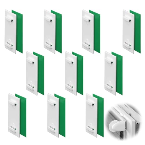 KEQAR 10 unidades de soportes adhesivos cortos para estores Klemmfix, dobles, Duo-Rollo, sin necesidad de taladrar, como accesorio o repuesto para fijación en ventanas de PVC fijas y puertas de balcón