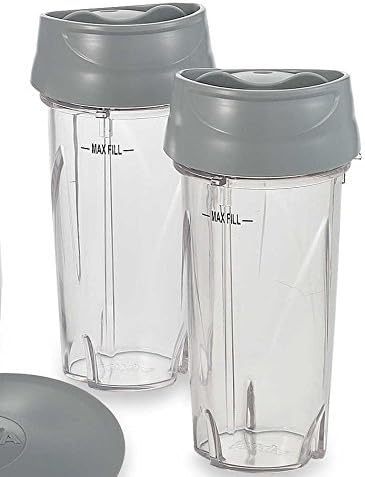 Nutri Ninja Single Serve Cup (16 oz.) & Lid for PULSE Blenders (3 Pack, To-Go Lid)