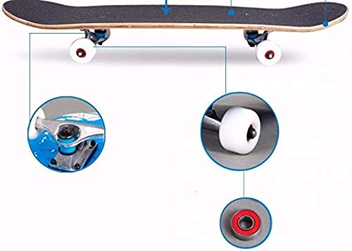 Skateboard in Legno d'Acero, Skateboard per Principianti, Skateboard Completi per Principianti PRO 31 Pollici Skateboard Completi per Adolescenti Principianti Ragazze Ragazzi Bambini Adulti -