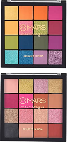 MARS 36 Pigmented Mesmereyes Eyeshadow Palette 41.6 g (Shade-01+03) Multicolor Satin Finish
