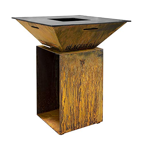 BigQube M Wood (Corten) - Grill, Feuerschale, Planchagrill