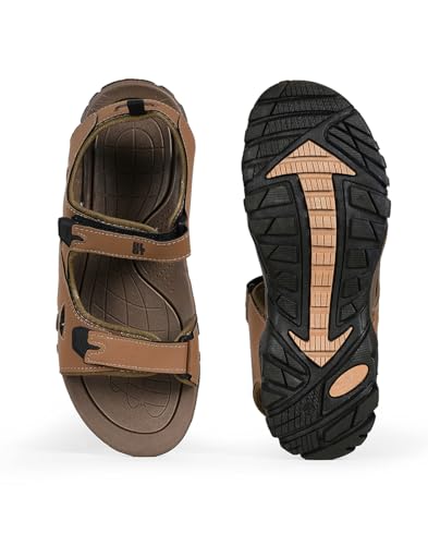 Image of PARAGON Men Colourblocked Brown Sandals
