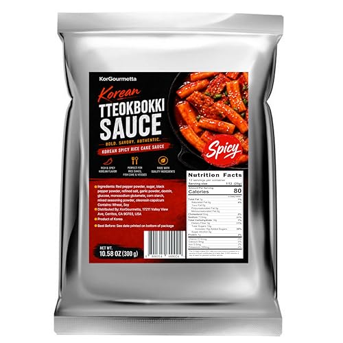KorGourmetta | Korean Tteokbokki Powder Sauce Mix – Ideal for Spicy Rice Cake Dishes – Easy-to-Prepare, Bold Flavors for Street Food Experience – 300g Pack (10.6 oz, Mild) | 떡볶이 소스