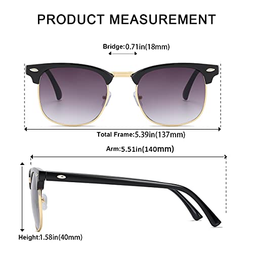 Image of Retro Semi Rimless Sunglasses Half Frame UV400 Glasses for Men And Women