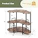 Giantex 3-Tier Bar Table, Corner Bar Cabinet, Liquor Home Bar Unit with Stemware Racks & Storage Shelves, Industrial Mini Bar with Metal Frame, Wine Bar Stand for Kitchen Pub Bistro (Brown)