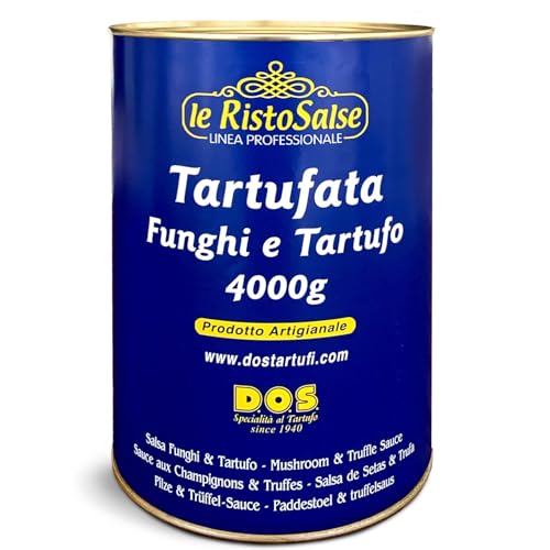D.O.S. Specialità al Tartufo dal 1940 - Salsa de Champiñones y Trufa 4000g - Salsa de Trufa - Utilizada en Restaurantes y por Cocineros Profesionales - Sin Gluten - Producto Artesano de Umbría