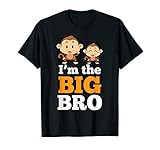 I'm The Big Bro, Cute Monkey Brothers T-shirt by Zany Brainy