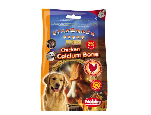 Nobby Chicken Calcium Dog Bone 70 g - paquete de 2