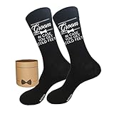 WIFFGO Groomsman Gifts For Men Wedding Gifts Novelty Socks Funny Proposal Gifts Groom Bestman 100% Cotton Crew Socks