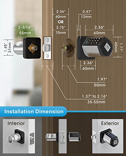 Welock Safer Keyless Entry Smart Door Lock, Smart Bluetooth Door Knob With Keypad App Control Ic Card Mechanical Key Easy To Install For Apartments Homes Bedroom Garage And Offices (Black) #TOP5