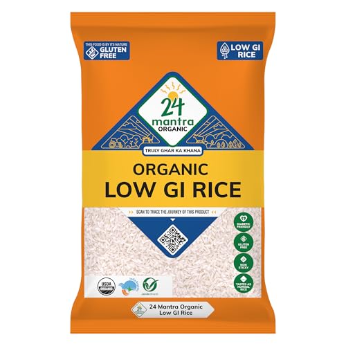 24 Mantra Organic Low G.I Rice 2 Kg | Diet & Diabetic Friendly | Certified Low Sugar Rice | Certified Organic & Naturally Gluten-Free