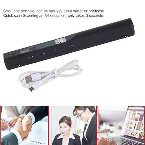 Portable Scanner,Handheld Mini Small Pen Type Scanner Scanning Wand Colour Photo Mobile Scanner A4 Document Scanning Equipment