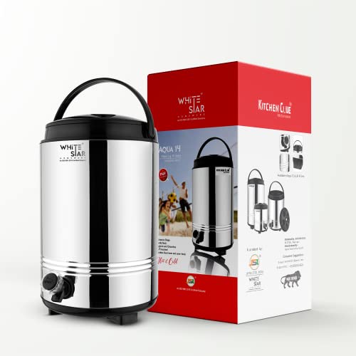 Image of WHITESTAR Stainless Steel Insulated Water Bottle /Jug for Traveling, Office, Kitchen I 10 Liters of Water Storage Container with Airtight Lid and Leak Proof Tap I Unbreakable & Durable