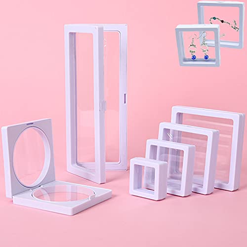 OADAA Boîte de Rangement de Bijoux de Film de PE de 6 pièces, Affichage de Cadre Flottant 3D Transparent, boîte de Rangement de Bijoux de gemmes de pièce de Monnaie de Broche Cover
