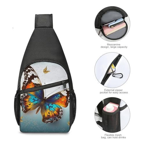 Bolso Bandolera Deportiva Blanca Butterfly miniatura 5