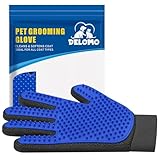 Pet Hair Remover Glove - Gentle Pet Grooming Glove Brush - Deshedding Glove - Massage Mitt with Enhanced Five Finger Design - Perfect for Dogs & Cats with Long & Short Fur - 1 Pack (Right-hand), Blue
