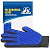 Pet Hair Remover Glove – Gentle Pet Grooming Glove Brush – Deshedding Glove – Massage Mitt with Enhanced Five Finger Design – Perfect for Dogs & Cats with Long & Short Fur – 1 Pack (Right-hand), Blue