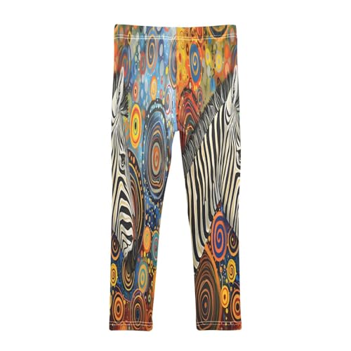 Toddler Girls Leggings Printed Yoga Pants Leggings Zebra in Gustav Klimt for Kids2