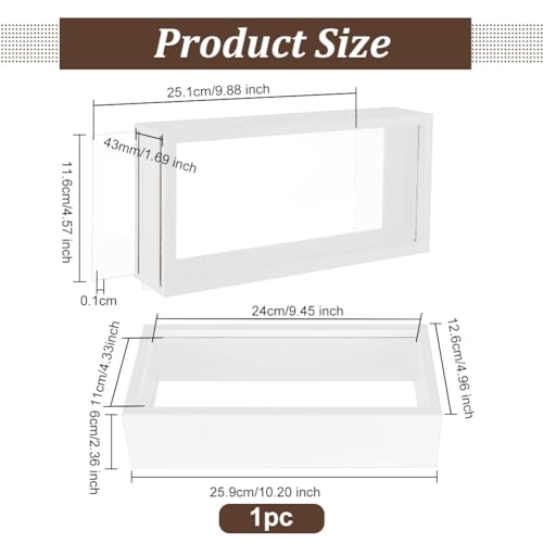 OLYCRAFT 25.9×12.6x6cm Rectangle Shadow Box Wood Shadow Box Display ...