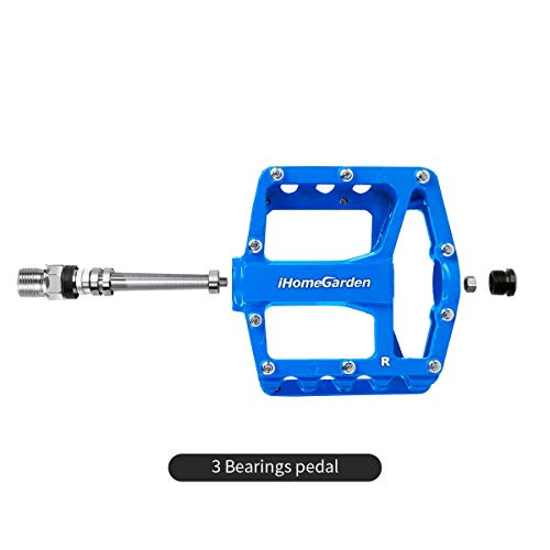 Mountain Bike Pedals, Bicycle Pedals Alloy Cycling Sealed 3 Bearing Bike Pedals - 9/16" Spindle Pedal With 20 Anti-Skid Pins Road Bike Pedals Lightweight Platform Pedals For Bmx Mtb Bike Blue #TOP6