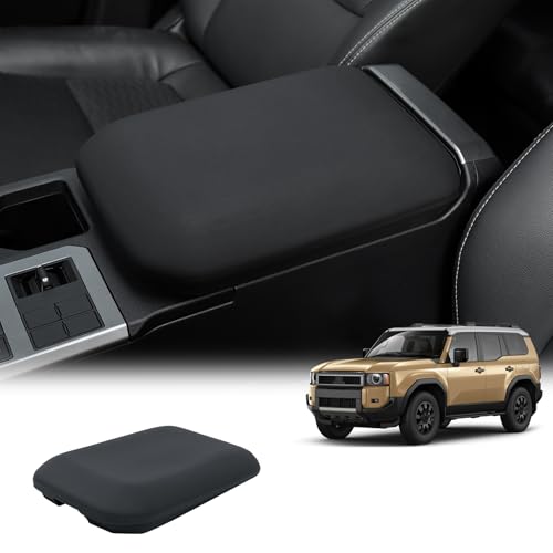 Armrest Cover Crash Pad for 2024-2026 Toyota Land Cruiser 250 & 1958 Prado Lc250 Console Armrest Seat Box Protector Silicone Scratch-Proof Protection Mat 2025 Land Cruiser Accessories (Black)
