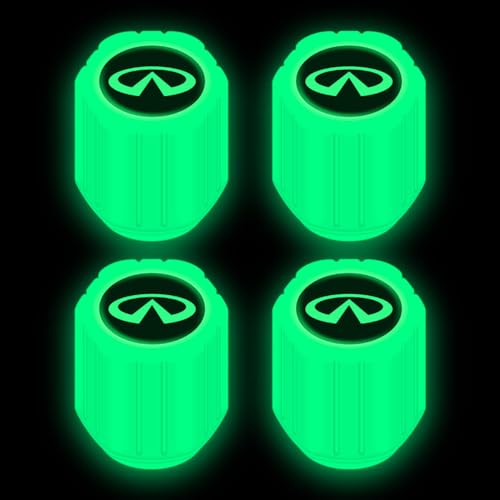 OscitY 4 Pcs Auto plastic Tyre Valve Caps, For Infiniti EX35 FX35 FX37 FX40 FX45 FX50 M25 M30 M37 M40 M45 ESQ Tire Leak-Proof Dust Corrosion Resistant Car Protection Accessories