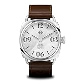 Indie Watch Orologio Zermatt automatico, cassa in acciaio 44 mm, quadrante argento con superluminova, vetro zaffiro antiriflesso, cinturino blu fatto a mano