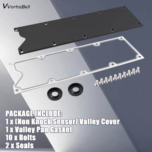 Image of LS Gen 3 Valley Pan Plate Billet and Seals Low Profile Compatible with LSX LS1 LM7 LR4 LQ4 LS6 L59 LM33 LQ9 LM4 Dress Up Engine Cover 551629(Black)