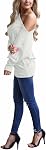 REVETRO Femmes hors de l'épaule Tops manches longues T-shirts surdimensionnés Loose Casual Batwing Top...