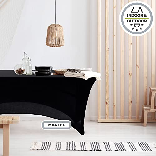 Bâche de protection de table extérieure noire avec élastique et support de renfort - 7