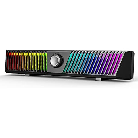 Smalody Computer Speakers, USB Powered HiFi Stereo PC Speaker, Dynamic LED Gaming Computer Sound bar with Microphone, Bluetooth and USB Aux-in Connection PC Speakers for Desktop,Monitor,Gaming,Laptop Cover