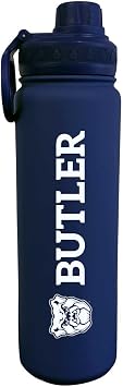 Campus Colors Butler Bulldogs Stainless Steel Water Bottle 24 oz Insulated | Officially licensed Butler Up tumbler with carry clip - vacuum sealed drinkware keeps drinks cold for fans and alumni