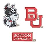Desert Cactus Boston University Lapel Pins 3 Pack Terriers BU Logo Enamel Made of Metal (Pin Set)