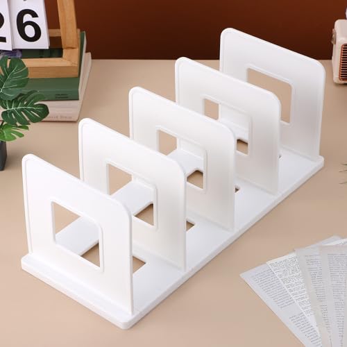 Organiseur de bureau vertical blanc en plastique pour dossiers